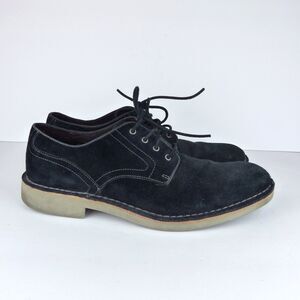 John Varvatos USA Star Derby Oxford Shoes Mens 9.5 Black Suede Lace Up Casual